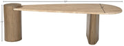 Taverna Travertine Top And Oak Wood Base Coffee Table in Brown - 99006Brown-CT