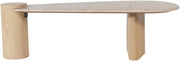 Taverna Travertine Top And Oak Wood Base Coffee Table in Natural - 99006Natural-CT