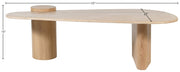Taverna Travertine Top And Oak Wood Base Coffee Table in Natural - 99006Natural-CT