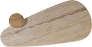 Taverna Travertine Top And Oak Wood Base Coffee Table in Natural - 99006Natural-CT