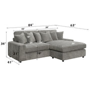 Tavia Reversible Sectional Sofa W/6 Pillows - LV01882