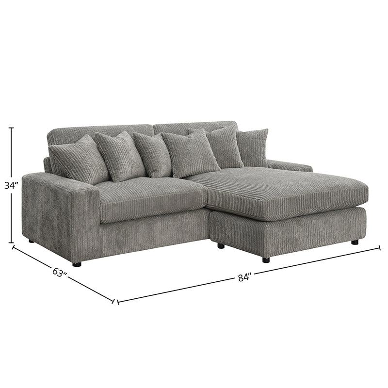 Tavia Reversible Sectional Sofa W/6 Pillows - LV01882
