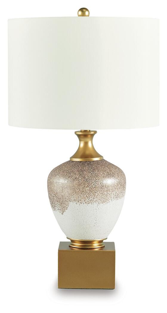 Tavisburg Brown/White/Gold Table Lamp - L430894