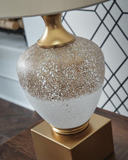 Tavisburg Brown/White/Gold Table Lamp - L430894