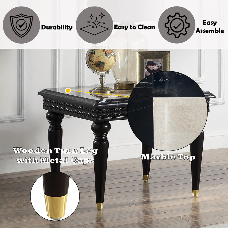 Tayden End Table W/Marble Top - LV01159