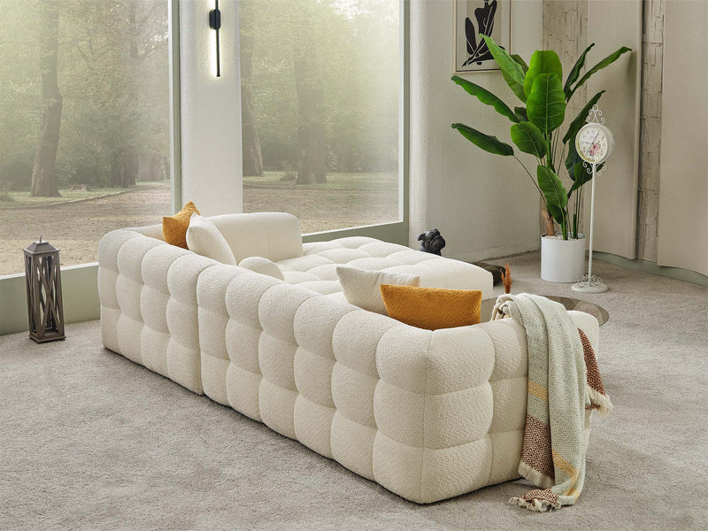 Teddy Sectional Sofa Cream in Cream - 105-TED-IST01-3L