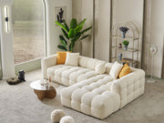 Teddy Sectional Sofa Cream in Cream - 105-TED-IST01-3L