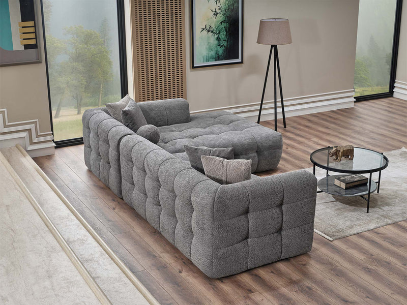 Teddy Sectional Sofa Grey in Grey - 105-TED-IST08-3L