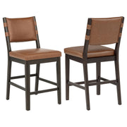 Tegan Faux Leather Upholstered Counter Height Chair Cognac (Set of 2) - 107079