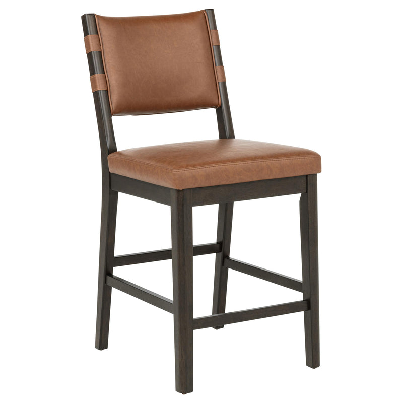 Tegan Faux Leather Upholstered Counter Height Chair Cognac (Set of 2) - 107079