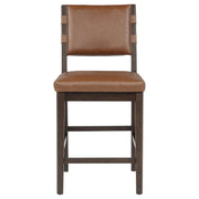 Tegan Faux Leather Upholstered Counter Height Chair Cognac (Set of 2) - 107079