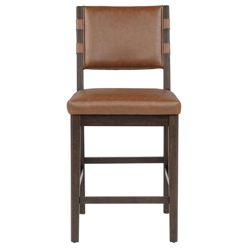 Tegan Faux Leather Upholstered Counter Height Chair Cognac (Set of 2) - 107079