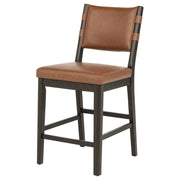 Tegan Faux Leather Upholstered Counter Height Chair Cognac (Set of 2) - 107079