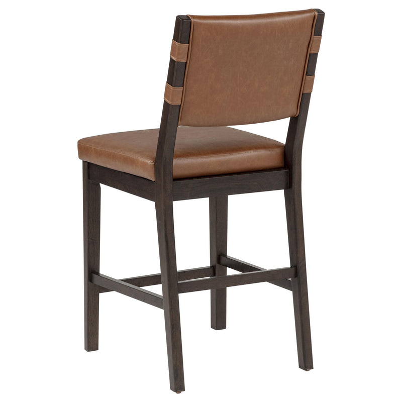 Tegan Faux Leather Upholstered Counter Height Chair Cognac (Set of 2) - 107079