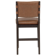 Tegan Faux Leather Upholstered Counter Height Chair Cognac (Set of 2) - 107079