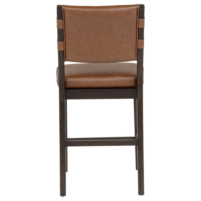 Tegan Faux Leather Upholstered Counter Height Chair Cognac (Set of 2) - 107079