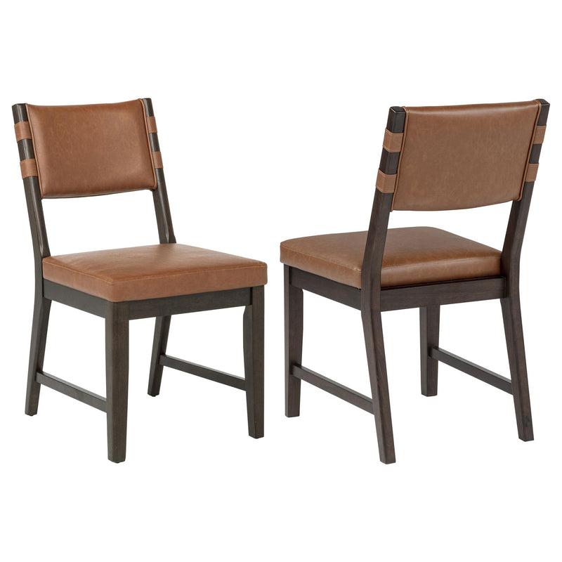 Tegan Faux Leather Upholstered Dining Side Chair Cognac (Set of 2) - 107072