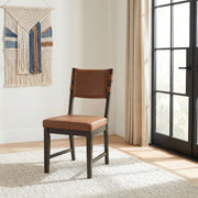 Tegan Faux Leather Upholstered Dining Side Chair Cognac (Set of 2) - 107072