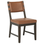 Tegan Faux Leather Upholstered Dining Side Chair Cognac (Set of 2) - 107072