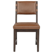 Tegan Faux Leather Upholstered Dining Side Chair Cognac (Set of 2) - 107072