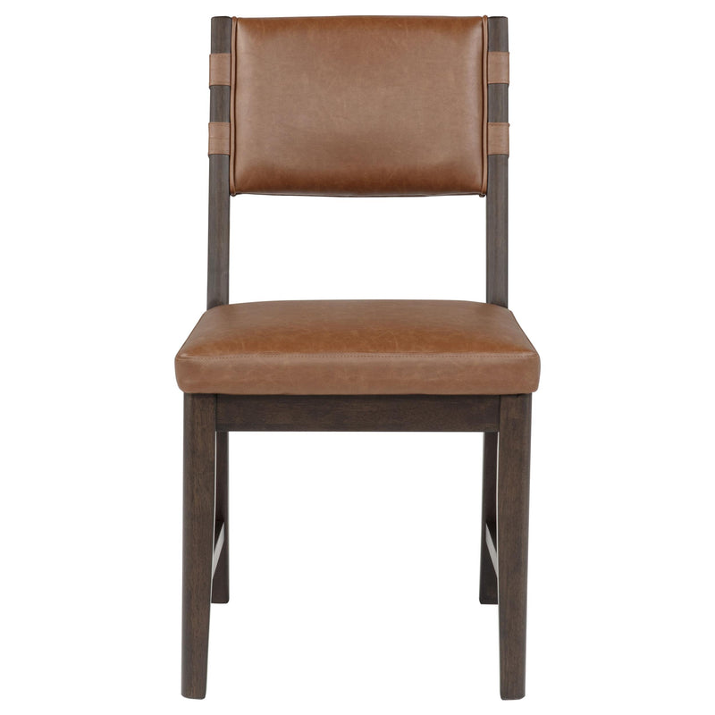 Tegan Faux Leather Upholstered Dining Side Chair Cognac (Set of 2) - 107072