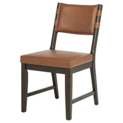 Tegan Faux Leather Upholstered Dining Side Chair Cognac (Set of 2) - 107072