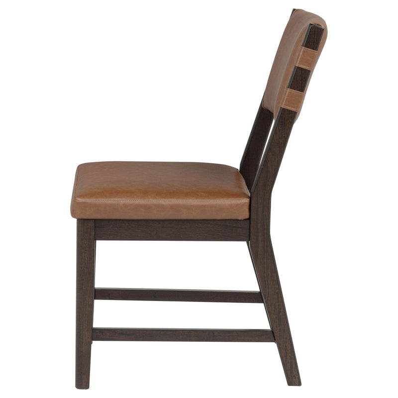 Tegan Faux Leather Upholstered Dining Side Chair Cognac (Set of 2) - 107072