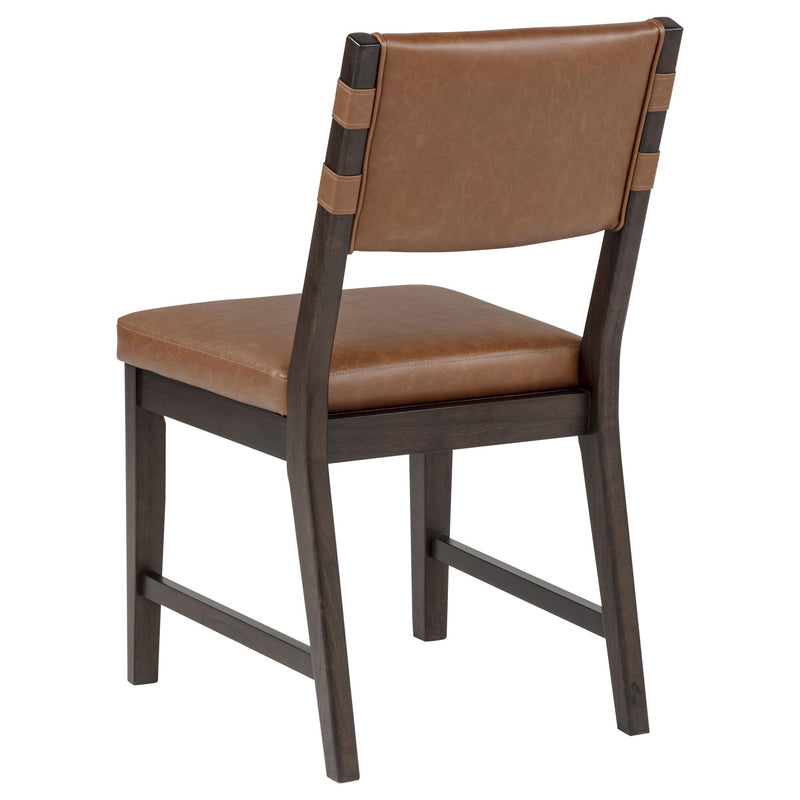 Tegan Faux Leather Upholstered Dining Side Chair Cognac (Set of 2) - 107072