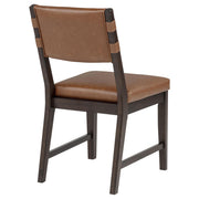 Tegan Faux Leather Upholstered Dining Side Chair Cognac (Set of 2) - 107072