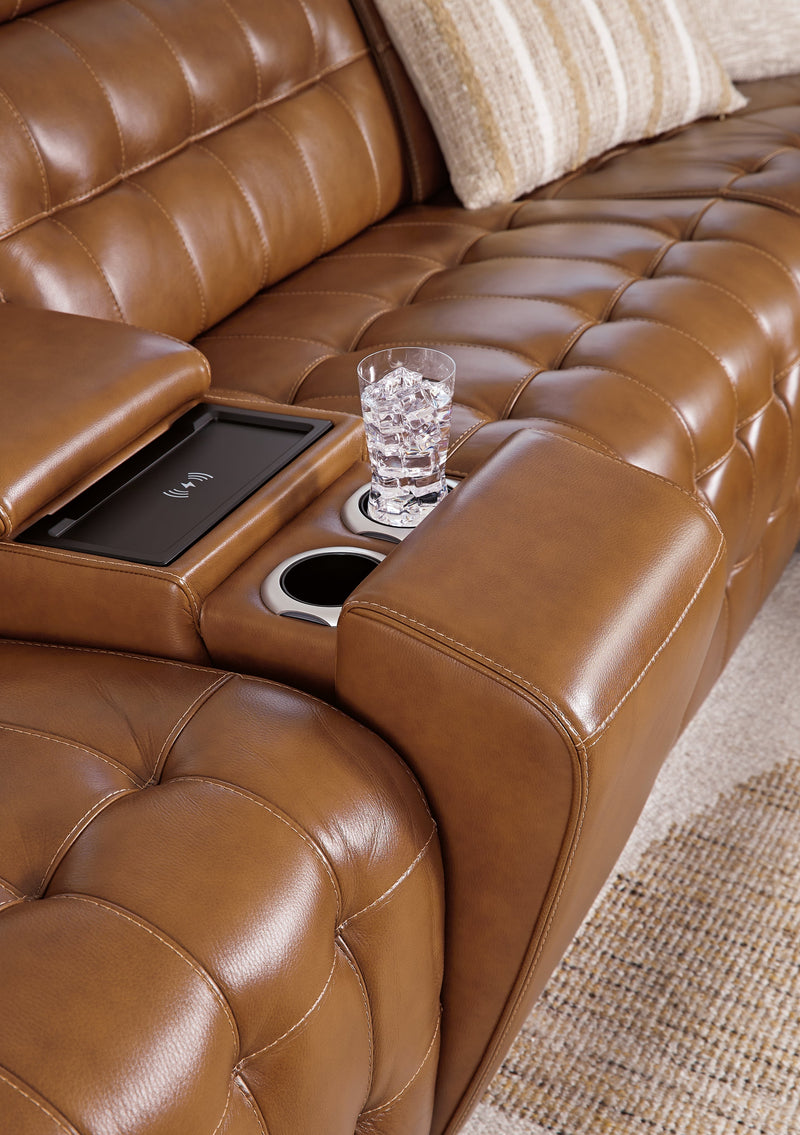 Temmpton 6 - Piece Sectional with Ottoman in Chocolate - Gate FurniturePower Reclining Sectional