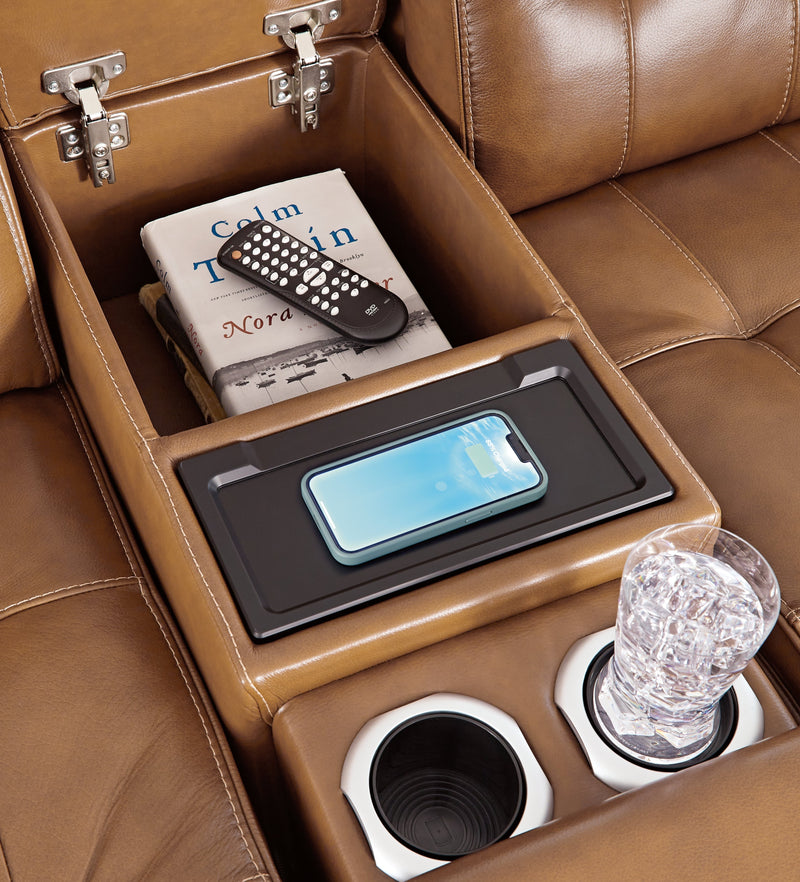 Temmpton 6 - Piece Sectional with Ottoman in Chocolate - Gate FurniturePower Reclining Sectional