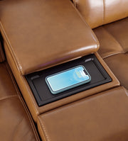 Temmpton 6 - Piece Sectional with Ottoman in Chocolate - Gate FurniturePower Reclining Sectional