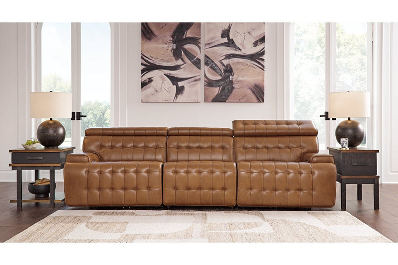 Temmpton Chocolate 3 - Piece Power Reclining Sectional Sofa - Gate FurniturePower Reclining Sofa