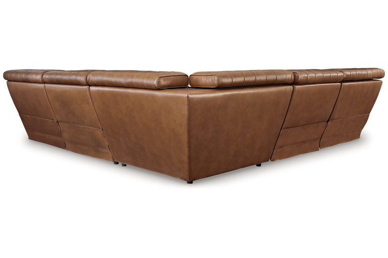 Temmpton Chocolate 5 - Piece Power Reclining Sectional - Gate FurniturePower Reclining Sectional