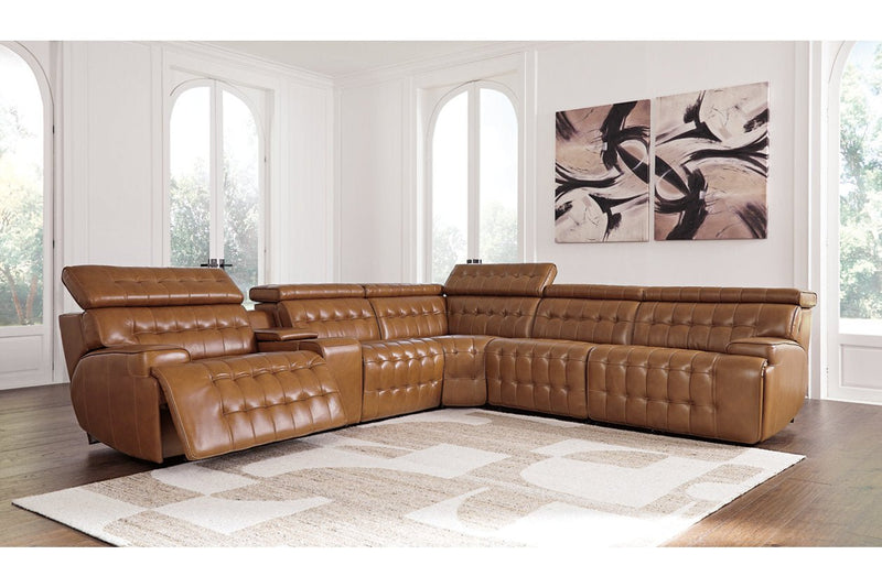 Temmpton Chocolate 6 - Piece Power Reclining Sectional - Gate FurniturePower Reclining Sectional