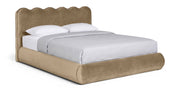 Tempo Velvet Upholstered King Bed in Beige - TempoBeige-K