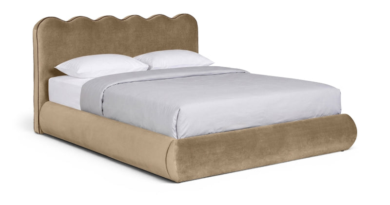 Tempo Velvet Upholstered King Bed in Beige - TempoBeige-K