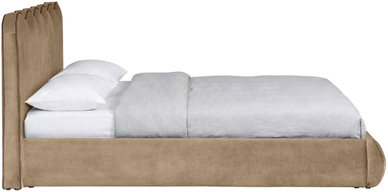 Tempo Velvet Upholstered King Bed in Beige - TempoBeige-K