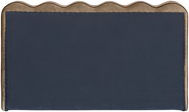Tempo Velvet Upholstered King Bed in Beige - TempoBeige-K