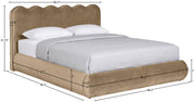 Tempo Velvet Upholstered King Bed in Beige - TempoBeige-K