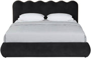 Tempo Velvet Upholstered King Bed in Black - TempoBlack-K
