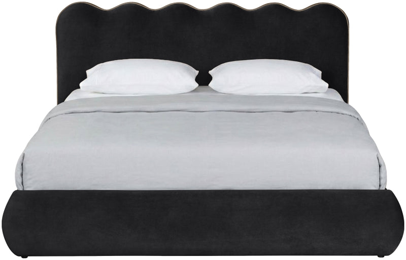 Tempo Velvet Upholstered King Bed in Black - TempoBlack-K