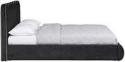 Tempo Velvet Upholstered King Bed in Black - TempoBlack-K