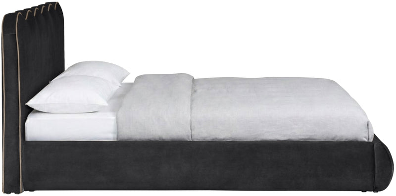 Tempo Velvet Upholstered King Bed in Black - TempoBlack-K