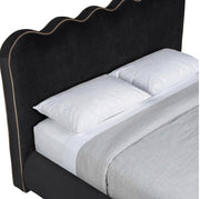 Tempo Velvet Upholstered King Bed in Black - TempoBlack-K