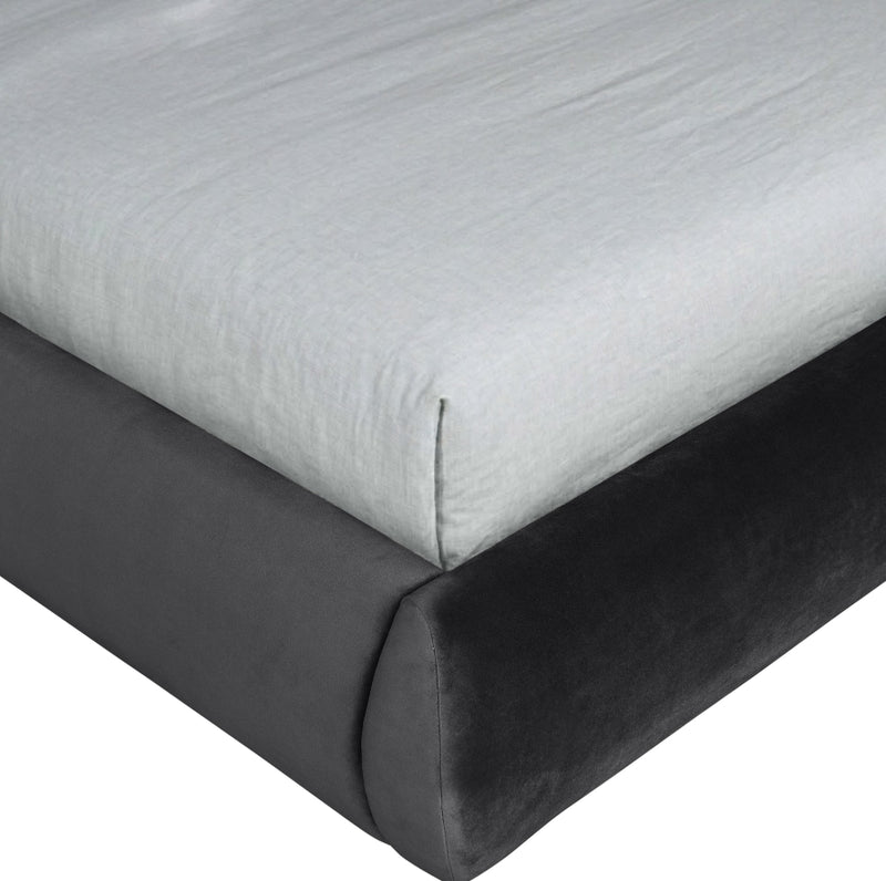 Tempo Velvet Upholstered King Bed in Black - TempoBlack-K