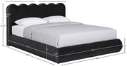 Tempo Velvet Upholstered King Bed in Black - TempoBlack-K