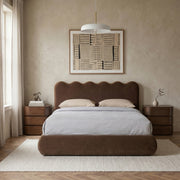 Tempo Velvet Upholstered King Bed in Brown - TempoBrown-K