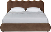 Tempo Velvet Upholstered King Bed in Brown - TempoBrown-K