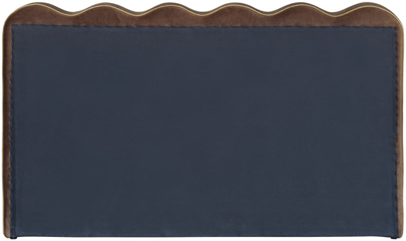 Tempo Velvet Upholstered King Bed in Brown - TempoBrown-K